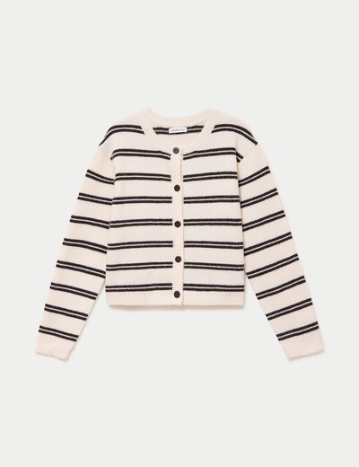 Gilet manches longues ecru femme