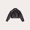 Veste simili cuir zippée noir femme