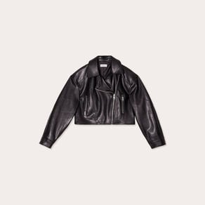 veste simili cuir zippee noir femme Veste simili cuir zippée noir femme
