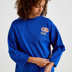Sweat oversize col rond manches longues bleu electrique femme