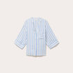 Blouse col V manches 3/4 bleu pastel femme