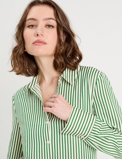 Chemise manches longues vert fluo femme