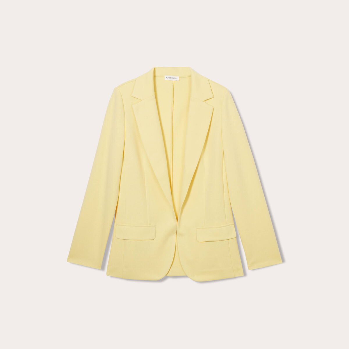 Veste blazer cintrée jaune clair femme