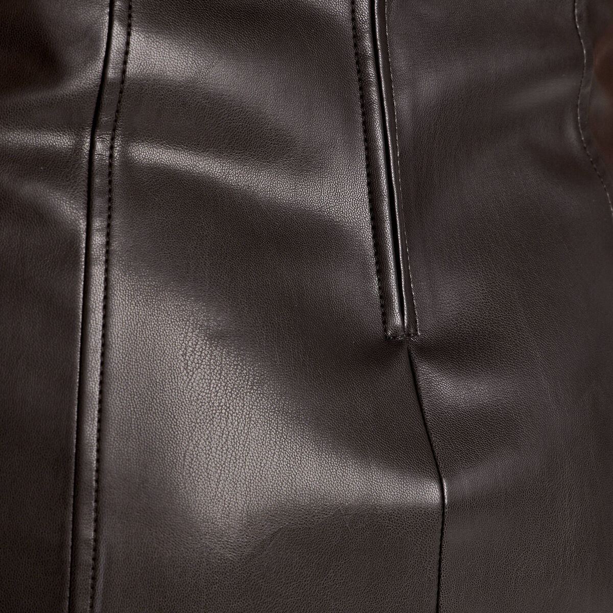 Jupe trapèze simili cuir noir femme