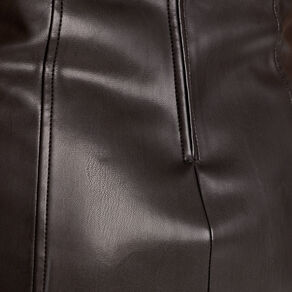 Jupe trapèze simili cuir noir femme