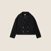 Caban court boutonné noir femme
