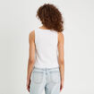 Débardeur dentelle macramé blanc femme