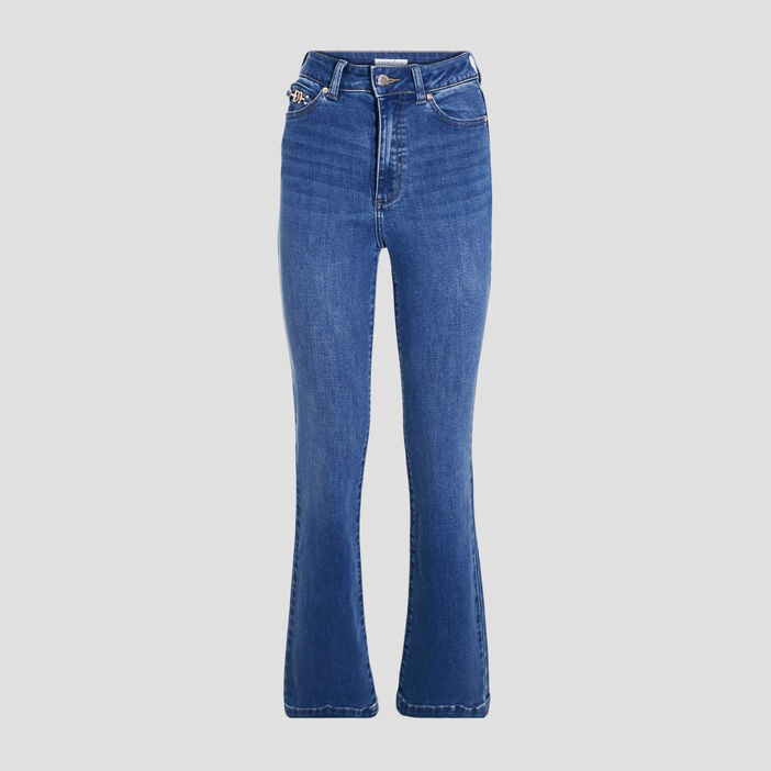 Jeans flare taille haute denim stone femme