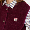 Veste sans manches fausse fourrure prune femme