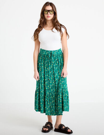 Jupe Midi Verte Doublée Femme - Taille M - Style Straight & Pencil - Occasion