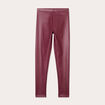 Legging simili cuir marron femme