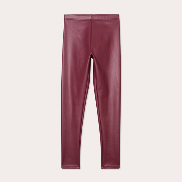 Legging simili cuir marron femme