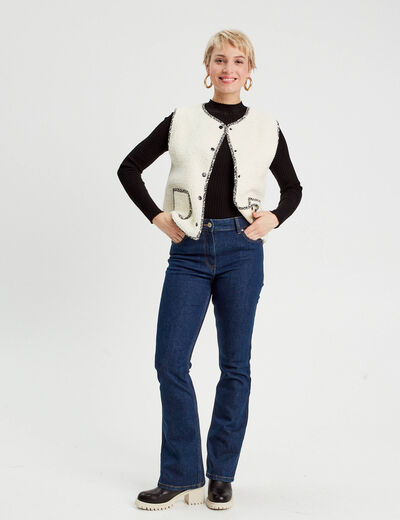 Gilet sans manches ecru femme