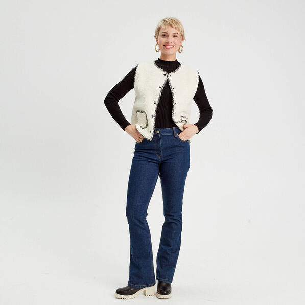 Gilet sans manches ecru femme