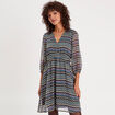 Robe &eacute;vas&eacute;e manches 3/4 noir femme