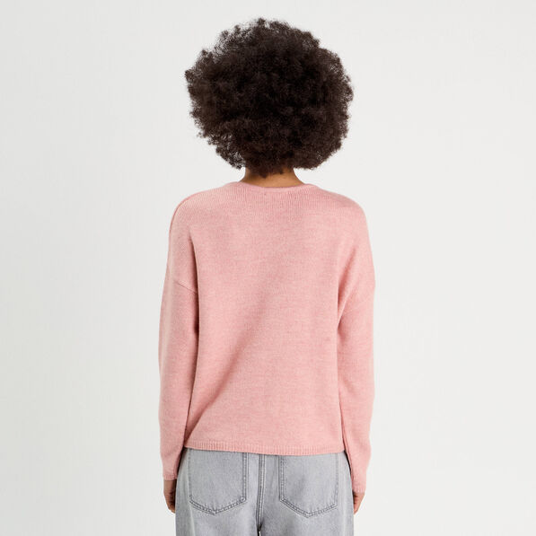 Gilet manches longues rose pastel femme
