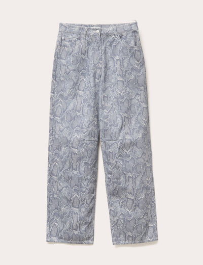 Pantalon ballon large bleu gris femme