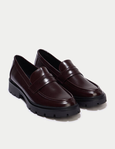Mocassins bordeaux femme