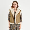 Blouson sans manches zippé taupe femme