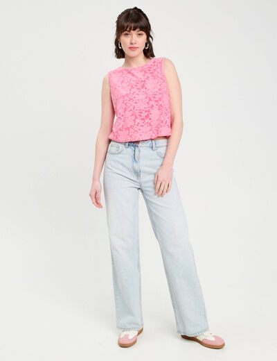 Top sans manches rose femme