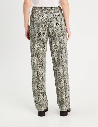 Pantalon large vert kaki femme