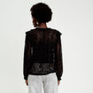 Blouse dentelle et studs noir femme