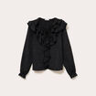 Blouse &agrave; volants noir femme