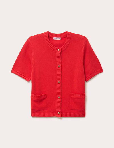 Gilet manches courtes rouge femme