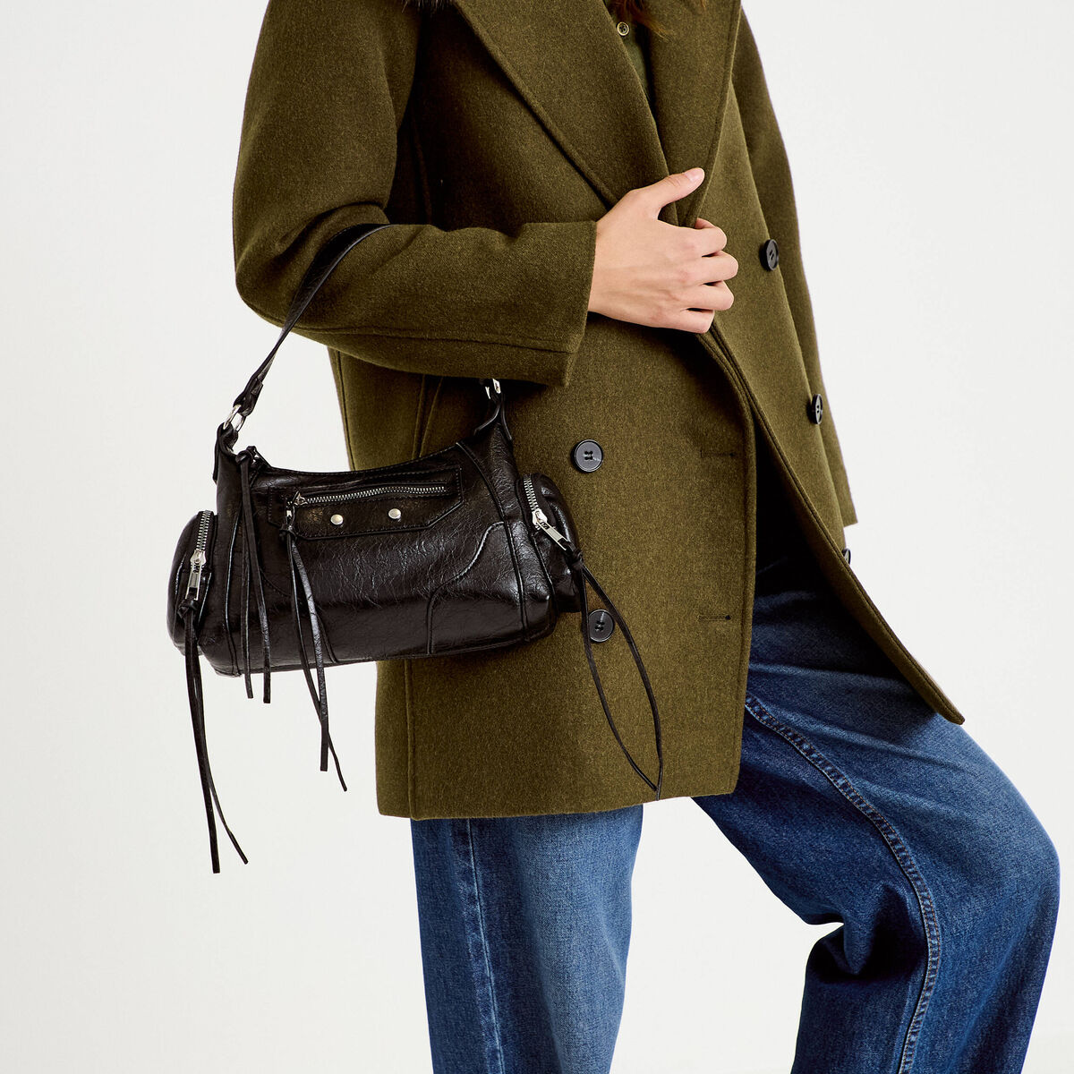 Sac port&eacute; &eacute;paule noir femme