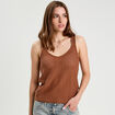 Débardeur effet crochet marron femme