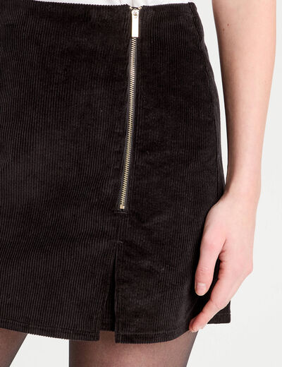 Jupe-short moulante velours noir femme