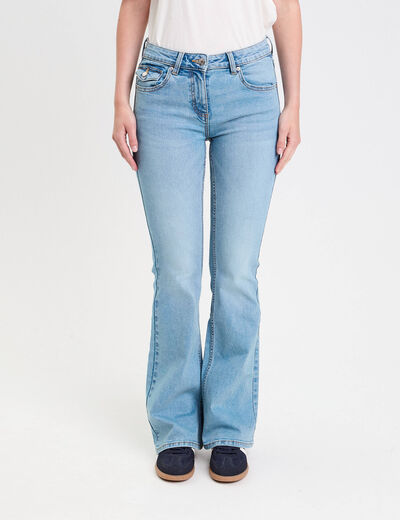 Pantalon bootcut ceinture amovible denim double stone femme