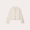 Veste brodée boutonnée ecru femme