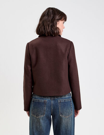 Veste zippée marron foncé femme