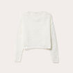 Pull manches longues ajouré blanc femme
