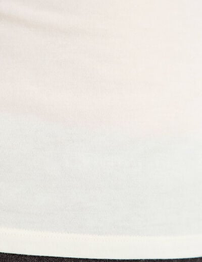 T-shirt ajust&eacute; col roul&eacute; dentelle ecru femme