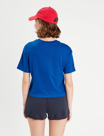 T-shirt manches courtes bleu electrique femme