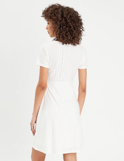 Robe empire évasée ecru femme