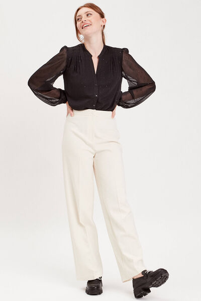 Blouse manches longues noir femme