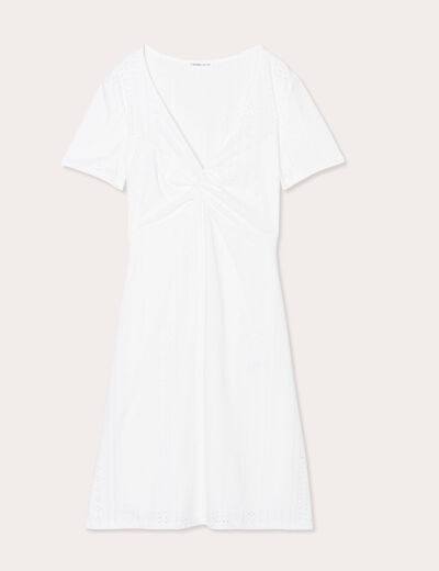 Robe empire évasée ecru femme