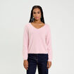 Pull d&eacute;tails coeur rose pastel femme