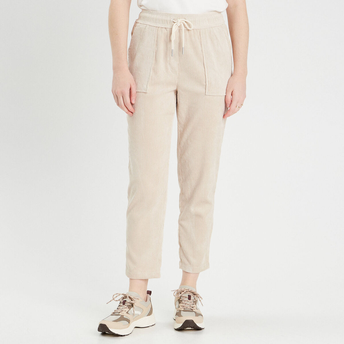 Pantalon slouchy velours sable femme