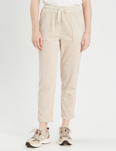 Pantalon slouchy velours sable femme