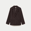 Blazer col classique manches longues marron femme