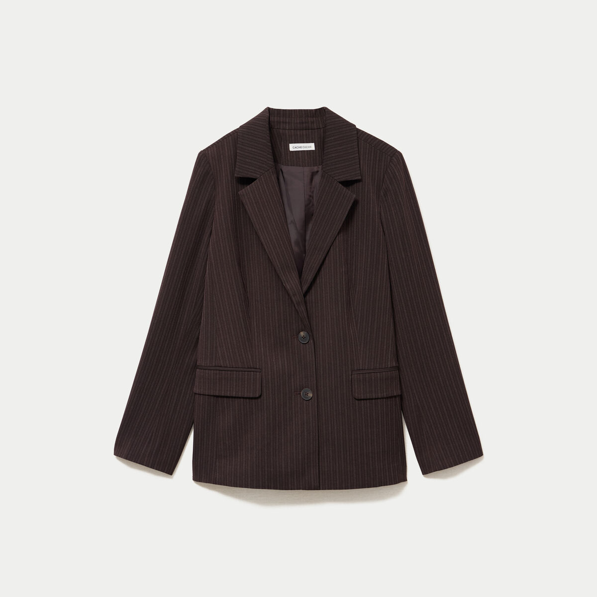 Blazer col classique manches longues marron femme