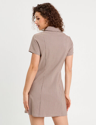 Robe patineuse zippée beige femme