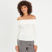 T-shirt manches longues ecru femme