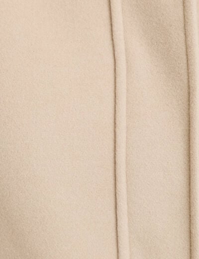 Manteau mi-long &agrave; capuche beige femme