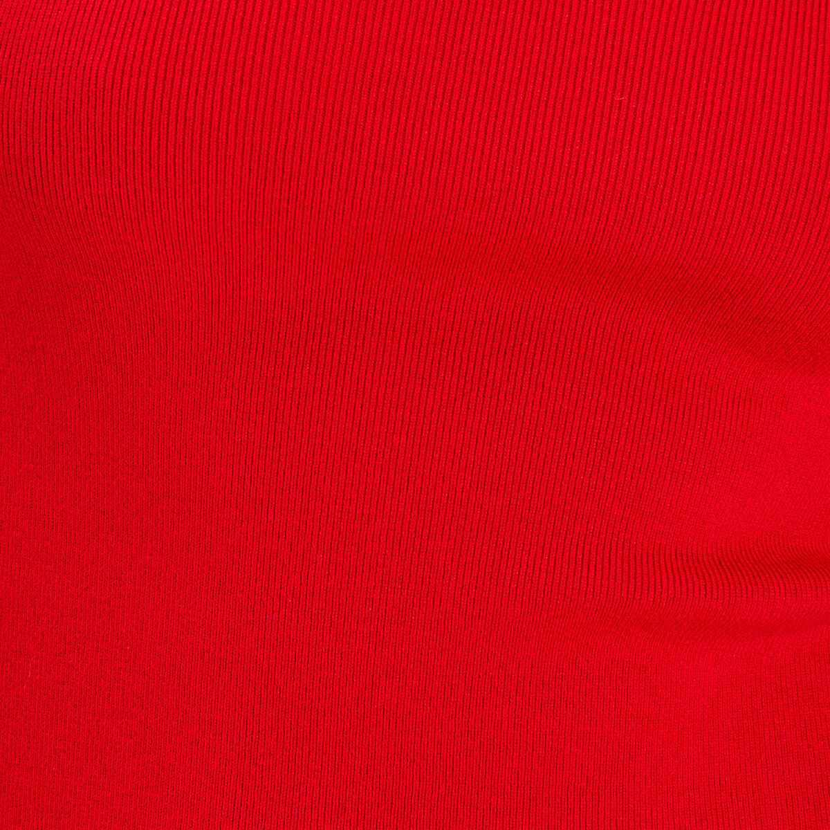 T-shirt manches courtes col polo rouge femme