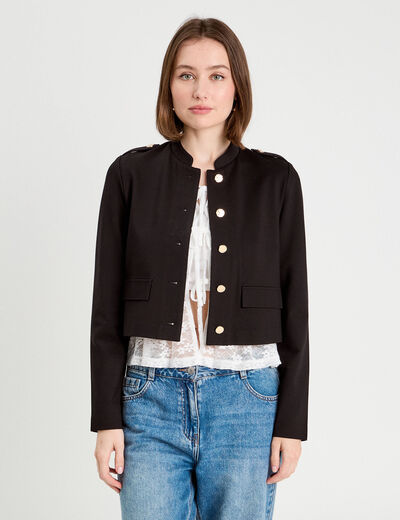 Veste avec boutons noir femme